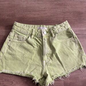 PacSun Women's Lime Green Denim Shorts